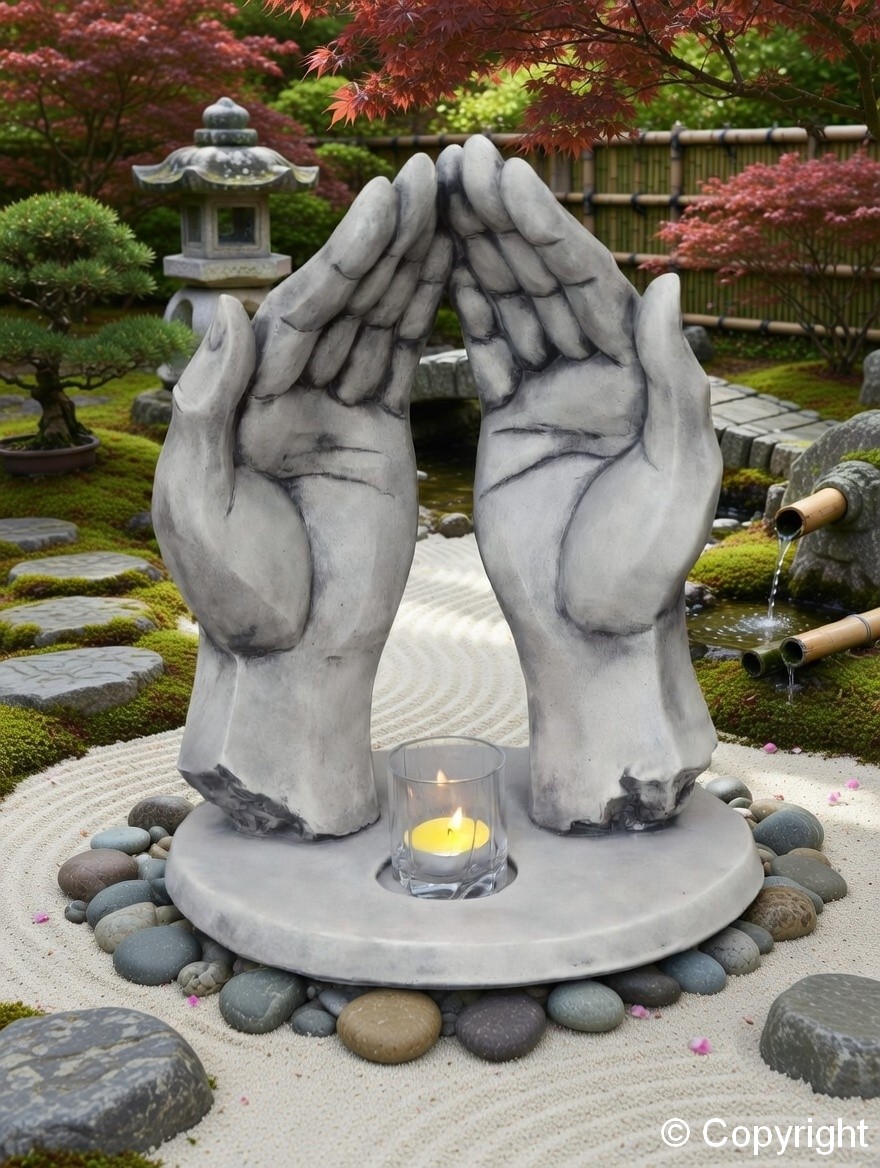 DŁONIE ZE ŚWIECZNIKIEM "SATORI" - obrazek 2