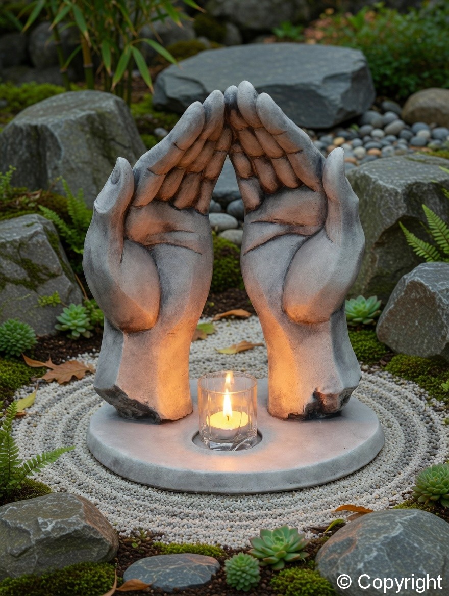 DŁONIE ZE ŚWIECZNIKIEM "SATORI" - obrazek 5