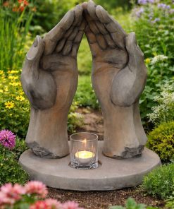 DŁONIE ZE ŚWIECZNIKIEM "SATORI" (odcień rdzy)