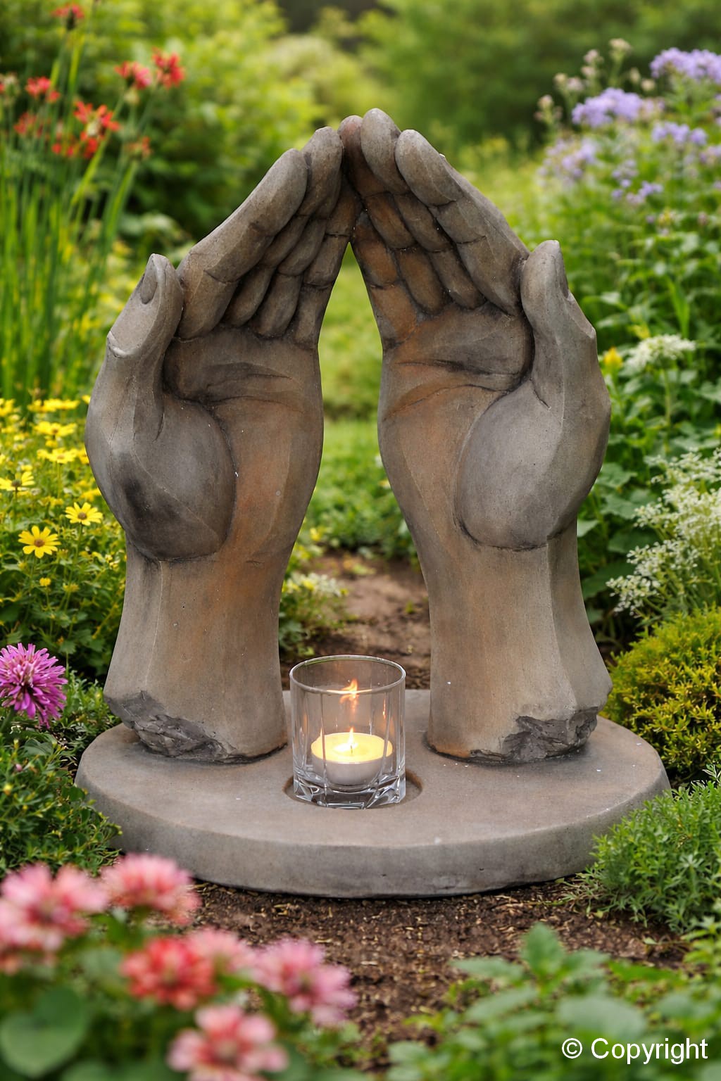 DŁONIE ZE ŚWIECZNIKIEM "SATORI" (odcień rdzy)