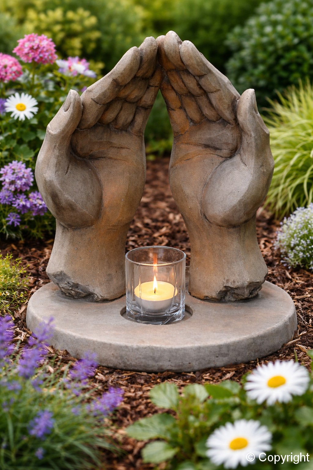 DŁONIE ZE ŚWIECZNIKIEM "SATORI" (odcień rdzy) - obrazek 2