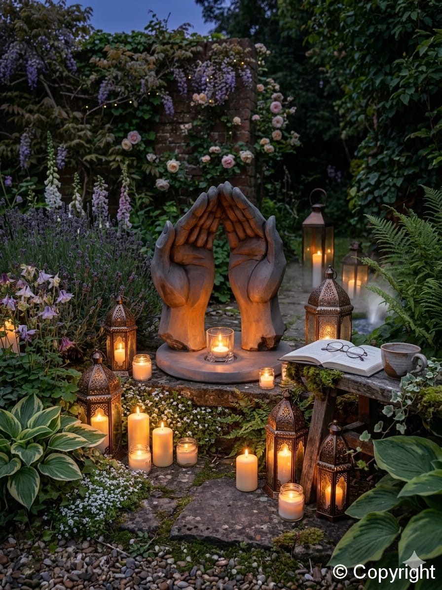 DŁONIE ZE ŚWIECZNIKIEM "SATORI" (odcień rdzy) - obrazek 7