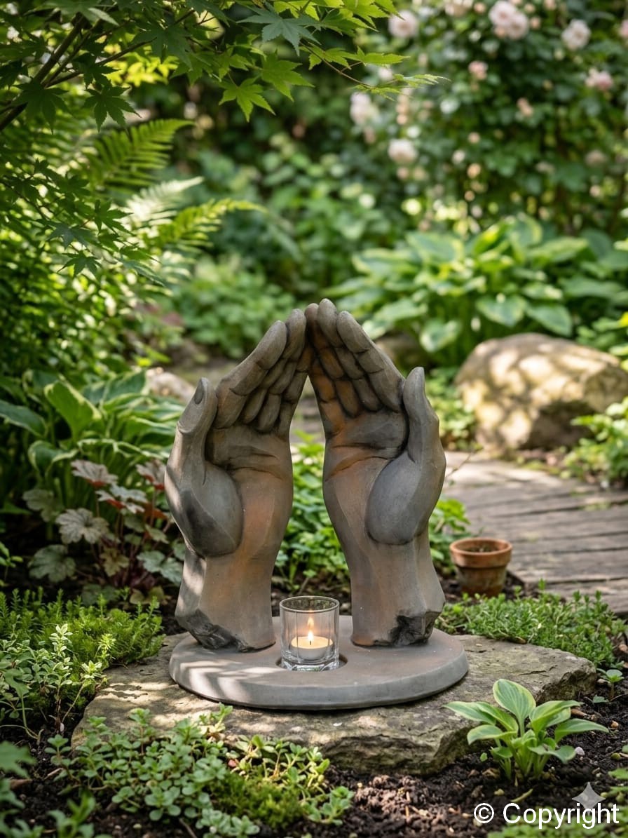 DŁONIE ZE ŚWIECZNIKIEM "SATORI" (odcień rdzy) - obrazek 6